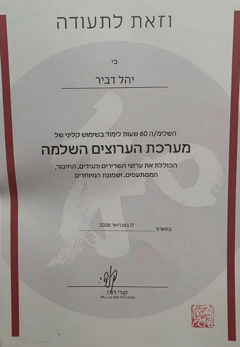 תעודת מערכת הערוצים השלמה